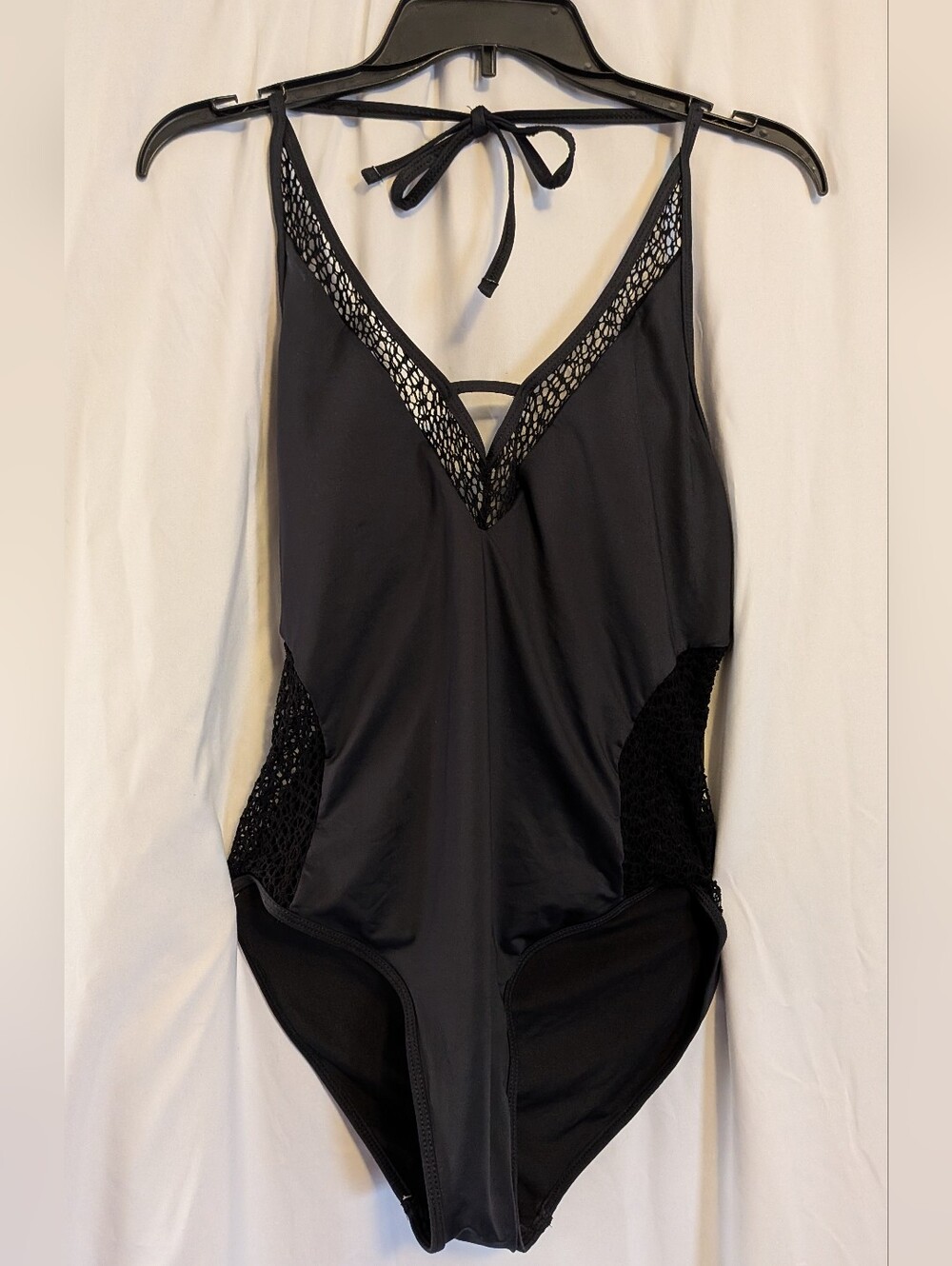 NWOT Venus Black One Piece Lace Swimsuit Sz. 12 *see Description